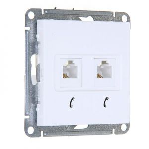 Телефонная двойная розетка Schneider Electric, W59 RSI-251TT-1-86 с/у, б/рамки, IP20, белая