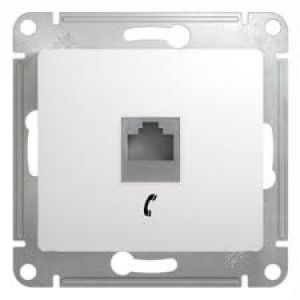 Телефонная розетка Schneider Electric,  с/у, б/рамки,RJ11, IP20, белая, GSL000181Т