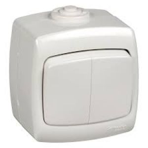 ВЫКЛЮЧАТЕЛЬ Wessen Rondo, 10A, О/У, 2-КЛ. БЕЛЫЙ, IP 44, VA510-228B