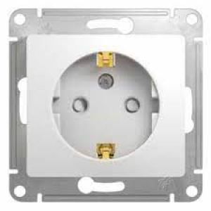 Розетка Schneider Electric, GLOSSA Белая с/з, без рамки, со шторками, GSL000145
